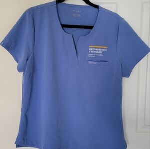 Jaanuu NYITCOM Custom Embroidered Medical Scrub Set In Ceil Blue Size L